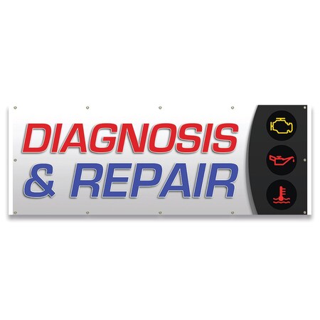 Signmission Diagnosis & Repair Banner Concession Stand Food Truck Single Sided B-120-30042